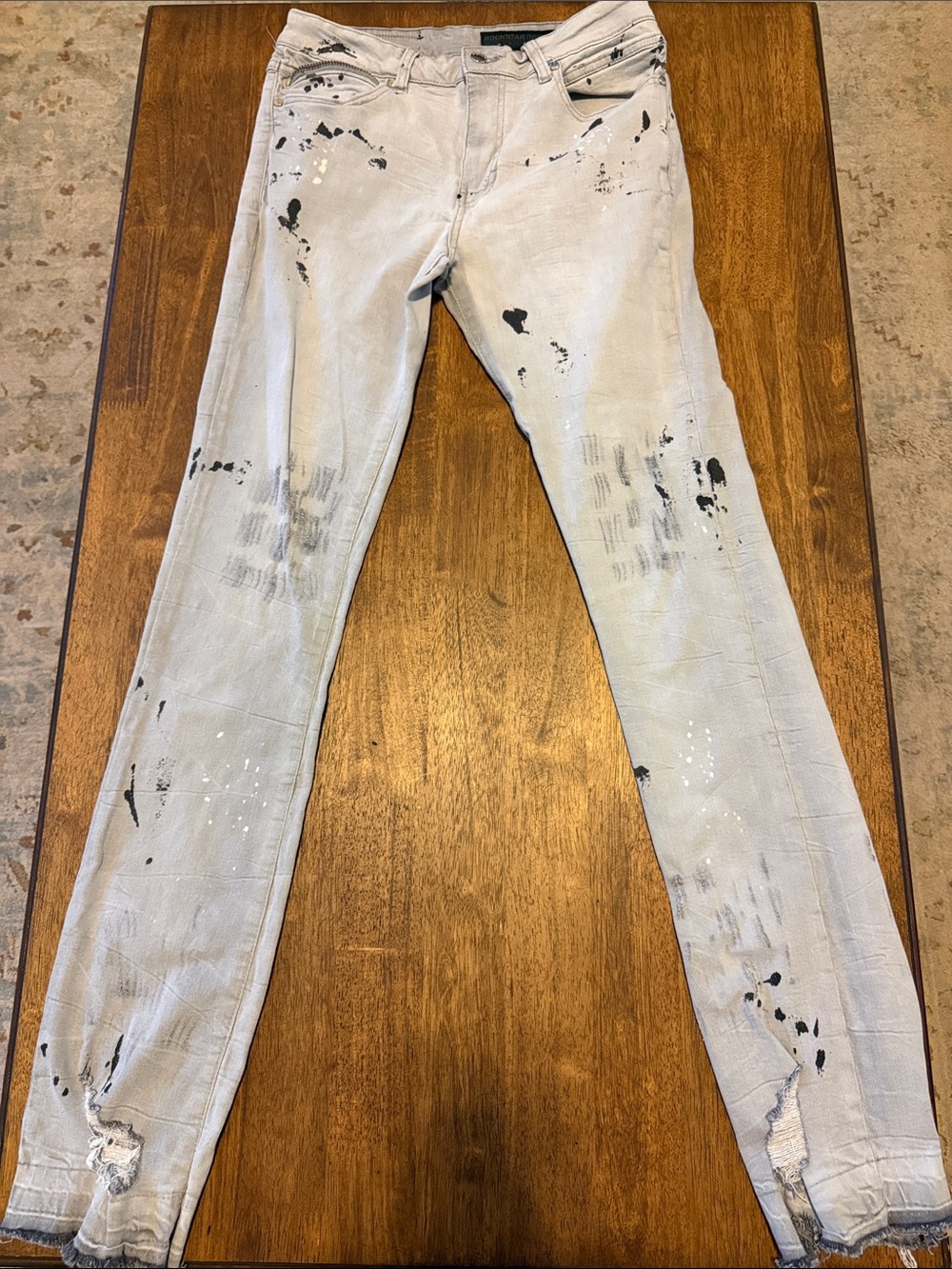Men’s Rockstar Original Stacked Flare Paint Splatter Jeans